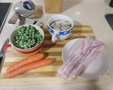 Foto del paso 1 de la receta: Guisantes con panceta y setas