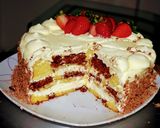 Foto del paso 6 de la receta: Torta de Choco-vainilla relleno de Ganache de Chocolate Blanco