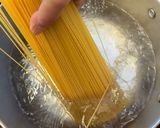 A picture of step 1 of Shrimp Garlic Noodle.
