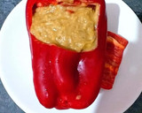 Foto del paso 8 de la receta: Pimiento rojo asado relleno de gambas con crema de gambas