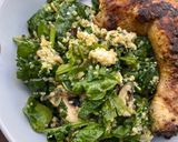 A picture of step 5 of Kitchen raid Bulgur, spinach and ricotta weekend salad.