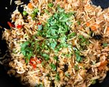 A picture of step 6 of Leftover Mutton Keema Fried Rice.