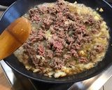 A picture of step 7 of Ground Beef with Button Mushrooms, Red Bell Peppers, and Indian Spices.