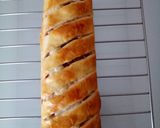 A picture of step 3 of Parma ham and smoked cheese roll up pie.