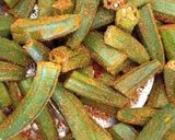A picture of step 1 of Restaurant Style Bhindi masala - vegan.