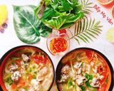 Hình bước làm 5 của món Bún mọc sườn non
