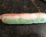 A picture of step 8 of Tricolor nankhatai.