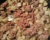 A picture of step 5 of Spicy Turnip Hamburger Scramble.
