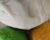 A picture of step 1 of Tri color puff khaja.