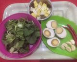 Foto langkah ke 1 dari resep Tumis Sawi Hijau Telur Asin dengan Bawang Putih Goreng.