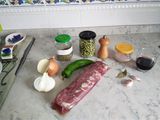 Solomillo de cerdo con guisantes secos