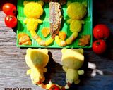 Hình bước làm 3 của món Cơm bento: Mèo con phơi nắng (Cá nục kho thơm)
