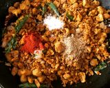 A picture of step 5 of Soya Bean Thoran - Kerala style.