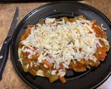 A picture of step 3 of Huevos Rancheros with Nopales.