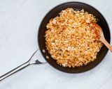 A picture of step 4 of Cheesy Rice Stuffed Poblanos.