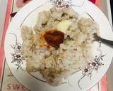 A picture of step 2 of Masala Bhagar (Samak rice).