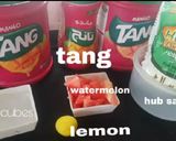 A picture of step 1 of Watermelon tang juice 🍋🍉🥭.