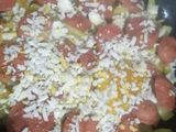 سیب زمینی و سوسیس خوشمزه