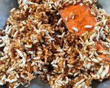 A picture of step 3 of Murmura ka laddu.