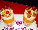 A picture of step 1 of Milkshake with coffee and layer with mango jam.