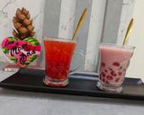 A picture of step 11 of Boba Tea - with Strawberry milk And Strawberry Ice Boba Tea.