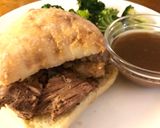 A picture of step 4 of Ridiculously easy Roast beef au jus sandwiches.
