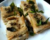 A picture of step 4 of Sandwich bread dhokla.