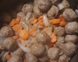A picture of step 3 of Meatball, Carrot, and Onion Soup.