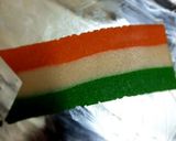 A picture of step 8 of Tricolour peanut katli.