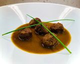 A picture of step 7 of IKEA Meatballs in Spanish Sauce.