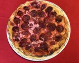 Une image de l'étape 12 de Tarte aux quetsches et pralines roses.