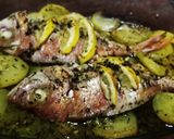 Foto del paso 8 de la receta: Besugos al horno con patatas, infusionados con aceite de tomillo