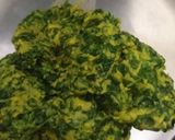 A picture of step 1 of Spinach Vadi.