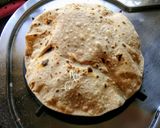 A picture of step 6 of Nachani chi Bhakari / Ragi Bhakari with Thecha.