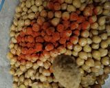 A picture of step 1 of Simple chana chaat with Imli ginger chutney.