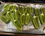 A picture of step 2 of Mushroom Stuffed Jalapeños.