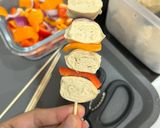 A picture of step 1 of Grilled Vegan Skewers with Tofu Skin and Bell Peppers.