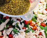 A picture of step 5 of Feta, Spinach, Cherry Tomatoes 🍅 and Shredded Chicken Pasta Bake.