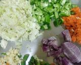 A picture of step 1 of Fried Schezwan rice.