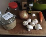 A picture of step 1 of Mushroom quinoa.