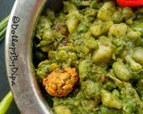 A picture of step 10 of Green Undhiyu.