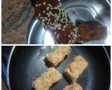 A picture of step 5 of Schezwan paneer lollypop sticks.