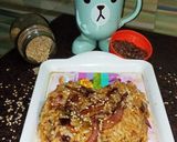 A picture of step 5 of Chilli potatoes flax and sesame seeds rice.