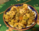 Une image de l'étape 15 de Gambas géantes à l'ananas, aubergine et tomates cerises.