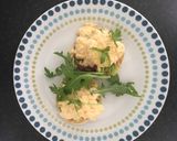 A picture of step 4 of Scrambled egg and avocado on English muffin.