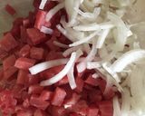 A picture of step 2 of Fresh Tuna Ceviche with Mango.