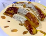 Gambar langkah 6 resipi Pisang bersos kastard.