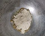 A picture of step 2 of Aata halwa (kadha Prasad).