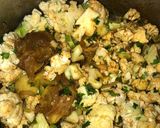 A picture of step 3 of Gobhi gosht.