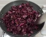 A picture of step 2 of Lal saag subji.
